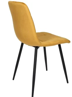 Rétro Chic Sitzmöbel<Esszimmerstuhl ''Mateo'' in Gelb - (B)45 x (H)88 x (T)52 cm