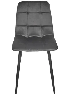 Rétro Chic Sitzmöbel<Esszimmerstuhl ''Mateo'' in Grau - (B)45 x (H)88 x (T)52 cm
