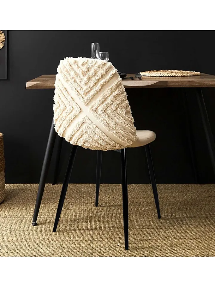Ethnical Life Sitzmöbel<Esszimmerstuhl "Mora" in Creme - (B)44 x (H)86 x (T)50 cm