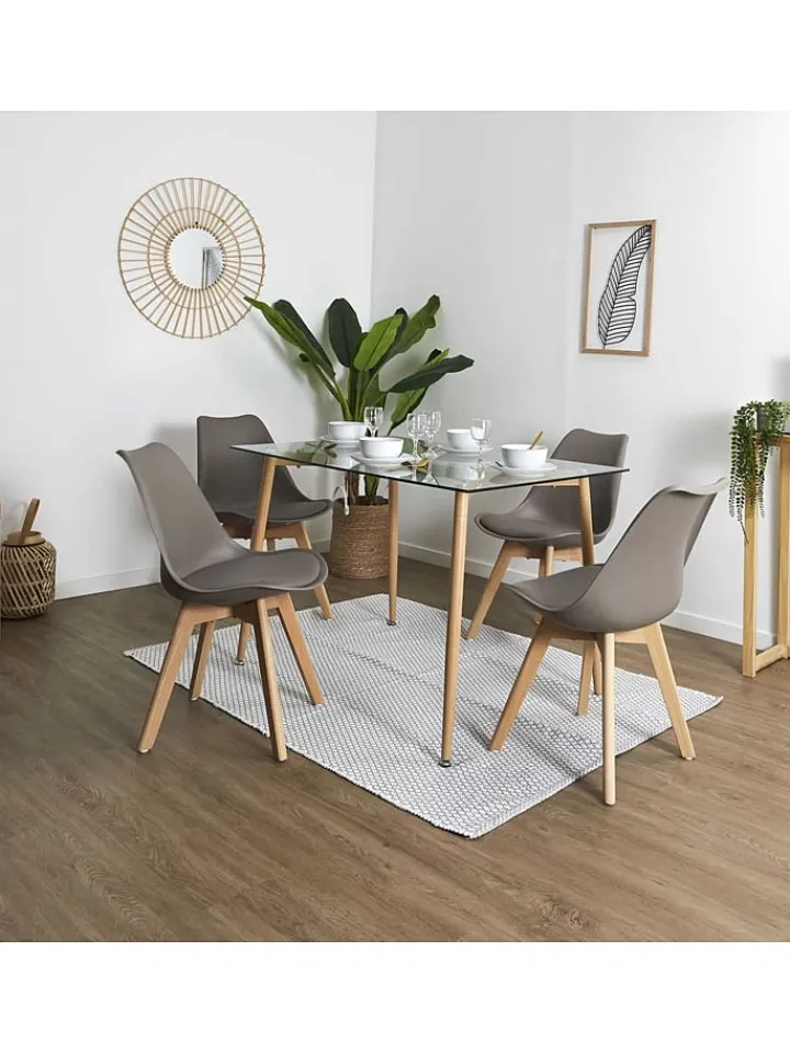Ethnical Life Sitzmöbel<Esszimmerstuhl "Scandinave" in Taupe - (B)46 x (H)86,5 x (T)52 cm