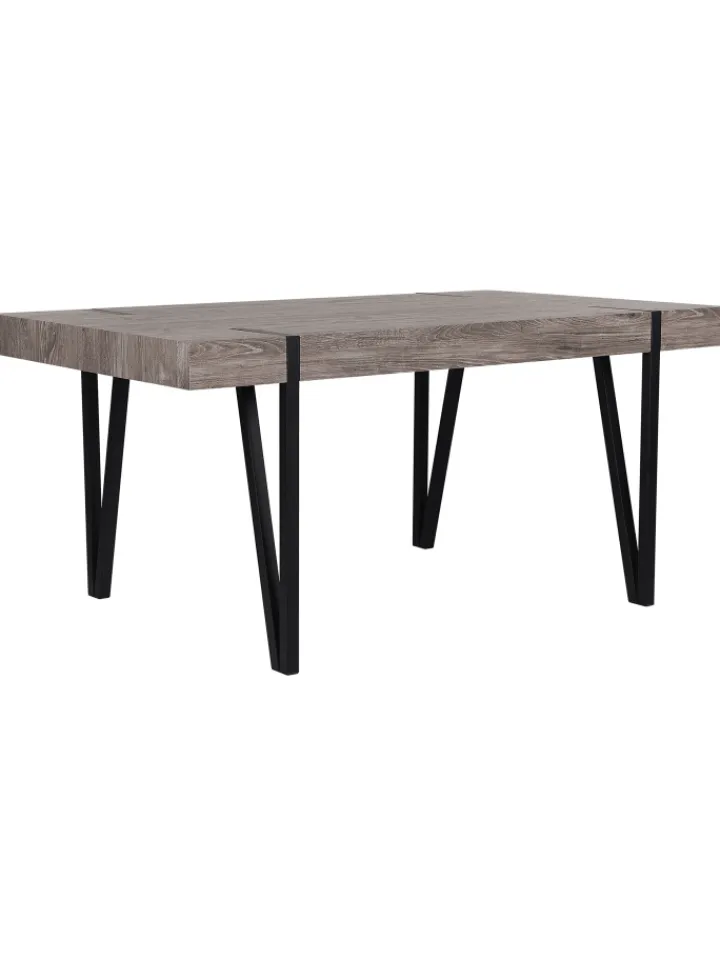 Beliani Tische<Esszimmertisch ADENA in Braun/Schwarz - (W) 90 x (H) 75 x (L) 150 cm