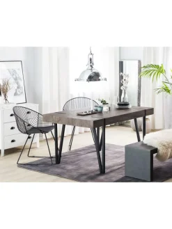 Beliani Tische<Esszimmertisch ADENA in Braun/Schwarz - (W) 90 x (H) 75 x (L) 150 cm