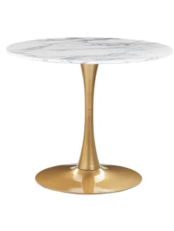Beliani Tische<Esszimmertisch BOCA in Weiß/Gold - (W) 90 x (H) 74 x (L) 90 cm