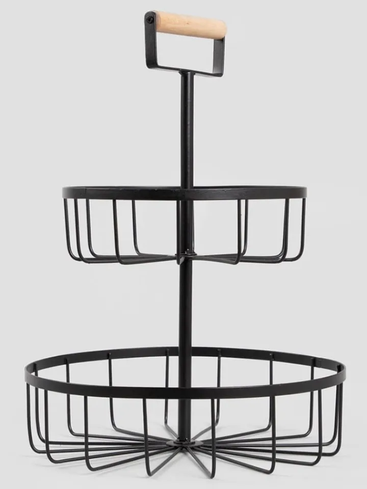Homla Aufbewahren & Servieren<Etagere ''Gecko'' in Schwarz - (H)40,5 x Ø 30 cm