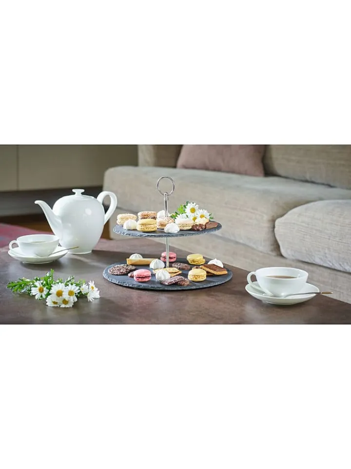 Echtwerk Aufbewahren & Servieren<Etagere in Schwarz/ Silber - (H)40 cm
