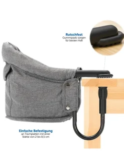 fillikid Babymöbel<Faltbarer Tischsitz inkl. Tasche - Melange in grau