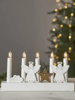 STAR Trading Lichterketten & Deko-Leuchten<Fensterleuchte "Julia" in Weiß - (B)28 x (H)15 x (T)6 cm