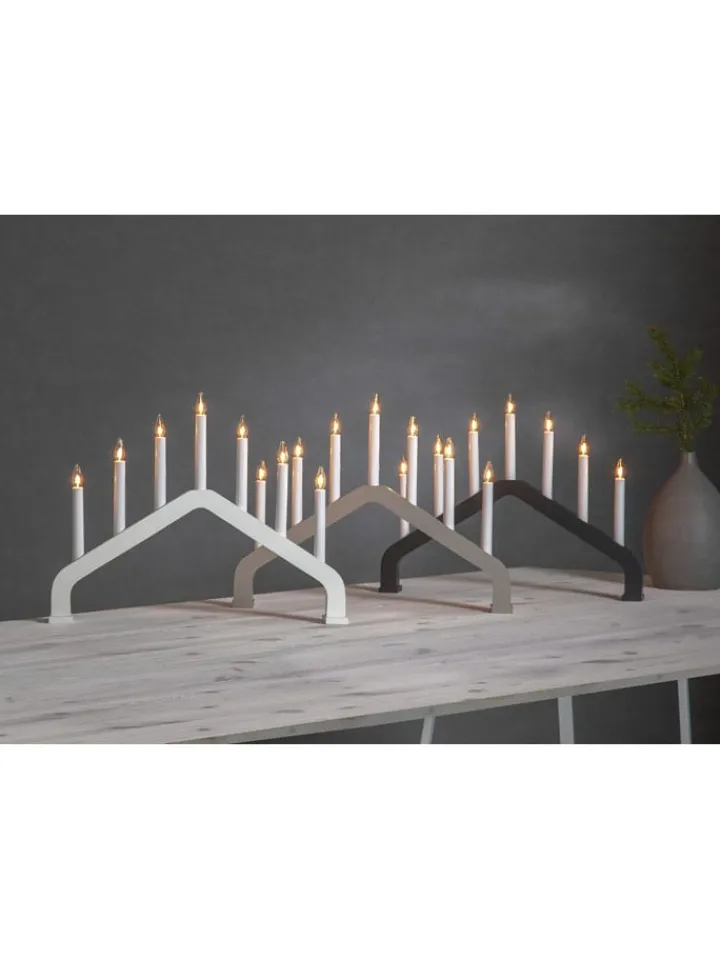 STAR Trading Lichterketten & Deko-Leuchten<Fensterleuchter "House" in Beige - (B)48 x (H)37 cm
