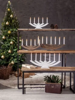 STAR Trading Lichterketten & Deko-Leuchten<Fensterleuchter "Navida" in Weiß - (B)42 x (H)24 cm