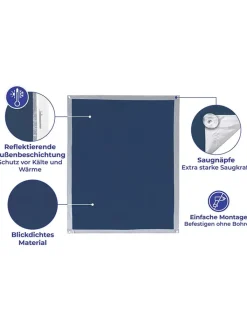Wenko Weitere Haushaltshelfer<Fenster-Sonnenschutz in Blau - (L)114 x (B)94 cm