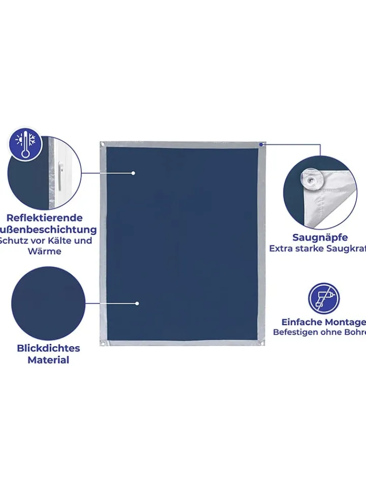 Wenko Weitere Haushaltshelfer<Fenster-Sonnenschutz in Blau - (L)114 x (B)94 cm