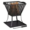 relaxdays Grillen<Feuerkorb in Schwarz - (B)56,5 x (H)56 x (T)45 cm