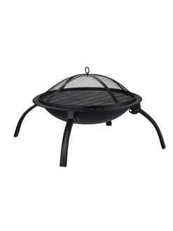relaxdays Grillen<Feuerschale in Schwarz Ø 56,5 cm
