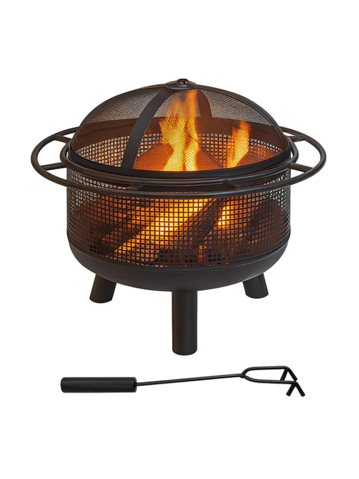 relaxdays Grillen<Feuerschale in Schwarz - Ø 60 cm
