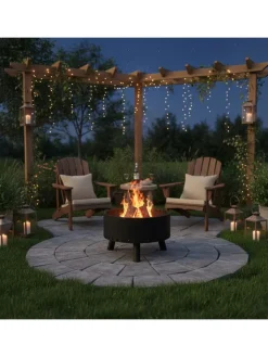relaxdays Grillen<Feuerschale in Schwarz - Ø 58,5 cm