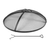 relaxdays Grillen<Feuerschalen-Funkenschutz in Schwarz - Ø 80 cm