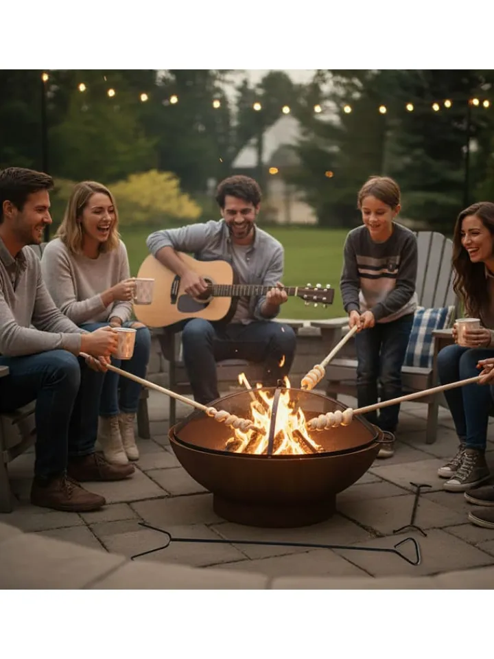 relaxdays Grillen<Feuerschalen-Funkenschutz in Schwarz - Ø 80 cm