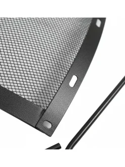 relaxdays Grillen<Feuerschalen-Funkenschutz in Schwarz - Ø 80 cm