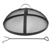 relaxdays Grillen<Feuerschalen-Funkenschutz in Schwarz - Ø 60 cm