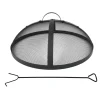 relaxdays Grillen<Feuerschalen-Funkenschutz in Schwarz - Ø 50 cm