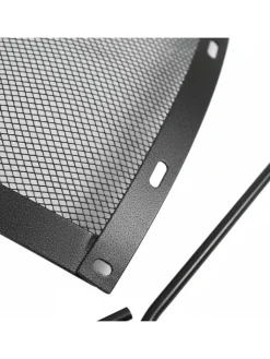 relaxdays Grillen<Feuerschalen-Funkenschutz in Schwarz - Ø 50 cm