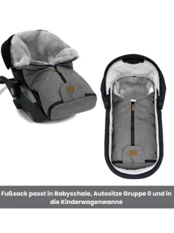 Kinderhaus Blaubär Lammfelle & Co<Fillikid Winterfußsack Pamir TOP in Hellgrau-Grau