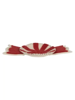 Clayre & Eef Dekoschalen<Filz-Dekoschale "Bonbon" in Rot/ Weiß - (L)30 x (B)18 cm