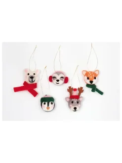 folia PAPER Kreativbedarf & Do-It-Yourself<Filzkugeln "Winter Animals" in Rot/ Grau - 5 Stück