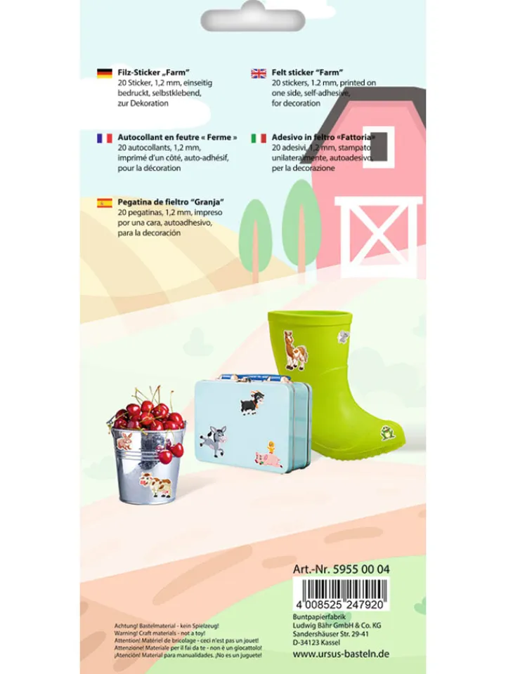 URSUS Kreativbedarf & Do-It-Yourself<Filz-Sticker "Farm"