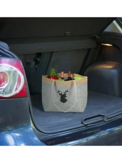 relaxdays Einkaufstaschen & -Trolleys<Filztasche "Hirsch" in Grau