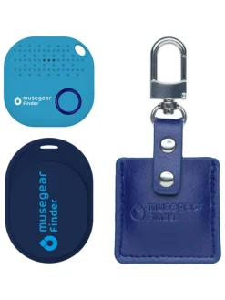 musegear Smarthome & Wetterstationen<Finder Mini dunkelblau, Finder 2 hellblau, Finder 2 in Ledertasche Navy Blue