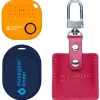 musegear Smarthome & Wetterstationen<Finder Mini dunkelblau, Finder 2 orange, Finder 2 in Ledertasche Bordeaux