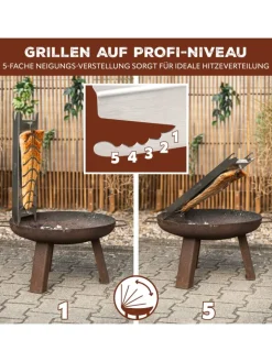 eluno Grillen<Flammlachshalter 2er Set aus Edelstahl, ca. 16 x 60 x 4 cm (B/H/T)