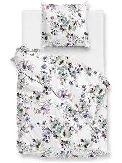 HNL Bettwäsche & Bettwaren<Flanell-Bettwäsche-Set "Celia" in Weiß/ MInt