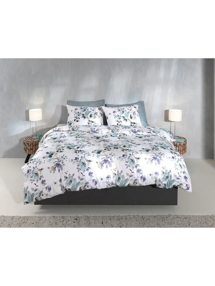 HNL Bettwäsche & Bettwaren<Flanell-Bettwäsche-Set "Celia" in Weiß/ MInt