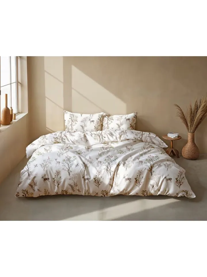 Zo!Home Bettwäsche & Bettwaren<Flanell-Bettwäsche-Set ''Hazel'' in Creme/ Hellbraun