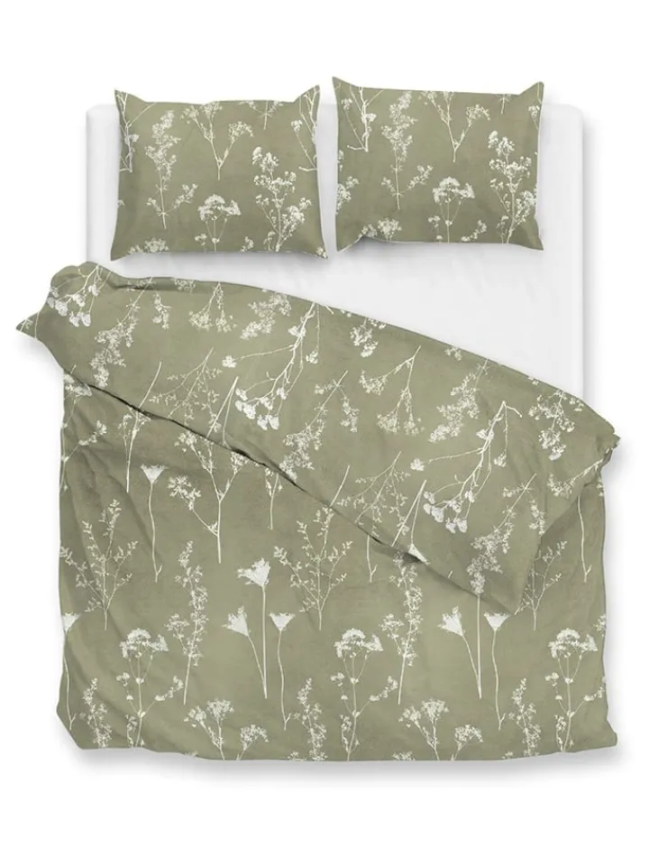 Heckett Lane Bettwäsche & Bettwaren<Flanell-Bettwäsche-Set ''Yarrow'' in Grün