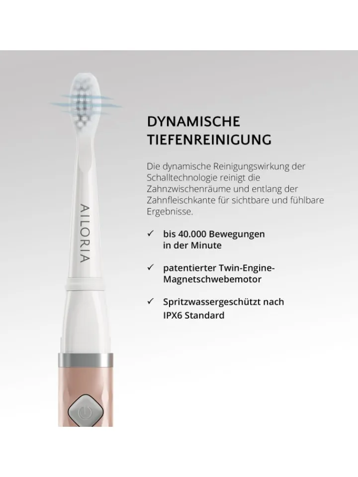 Ailoria Zahn & Mundpflege<FLASH TRAVEL USB-Schallzahnbürste in roségold