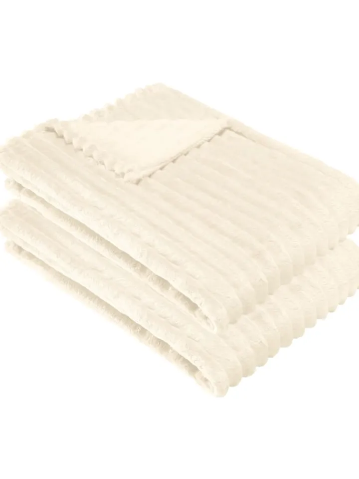 Erwin Müller Wohndecken & Plaids<Fleece, Microfaser Wohndecke 2er-Pack Aosta in wollweiß