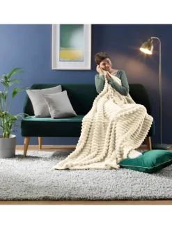 Erwin Müller Wohndecken & Plaids<Fleece, Microfaser Wohndecke 2er-Pack Aosta in wollweiß