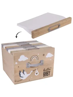 The Home Deco Kids Büro- & Schulbedarf<Fotoaufbewahrungsbox "Naissance" in Natur - (B)19 x (H)13 x (T)18 cm