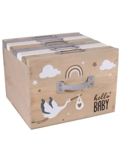 The Home Deco Kids Büro- & Schulbedarf<Fotoaufbewahrungsbox "Naissance" in Natur - (B)19 x (H)13 x (T)18 cm