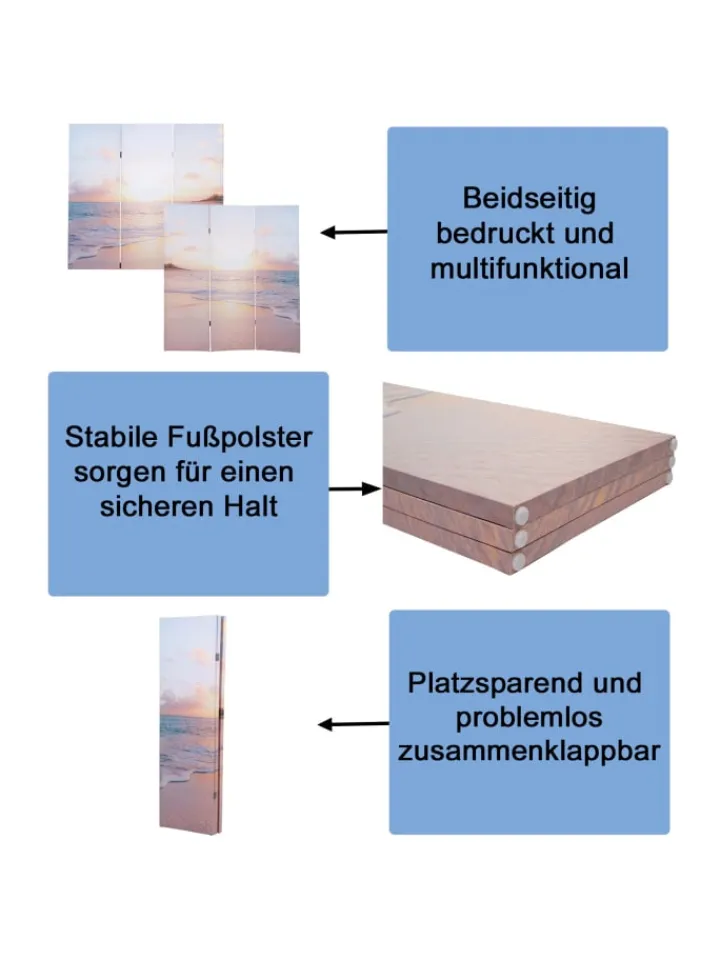 MCW Paravents<Foto-Paravent A83, 180x121cm Ocean