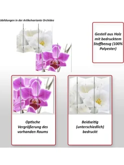 MCW Paravents<Foto-Paravent Bagheria, 180x200cm, Orchidee