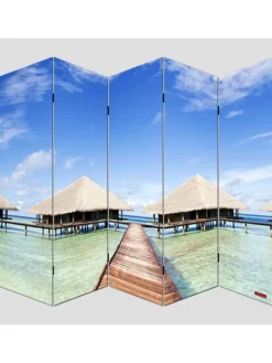 MCW Paravents<Foto-Paravent Bagheria, 180x200cm, Strand