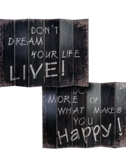 MCW Paravents<Foto-Paravent im Shabby-Look, 180x240cm, Spruch