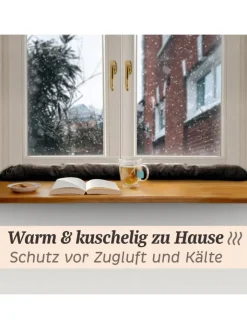 Praknu Tür- & Zugluftstopper<für Fenster bis 120cm - Waschbar - Energiesparend - Extra Lang