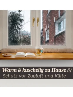 Praknu Tür- & Zugluftstopper<für Fenster bis 120cm - Waschbar - Energiesparend - Extra Lang
