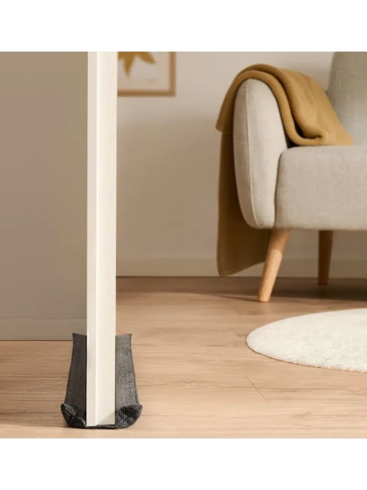 Praknu Tür- & Zugluftstopper<für Türen 70-100cm Waschbarer Stoff - Energiesparend - Stoff - Grau