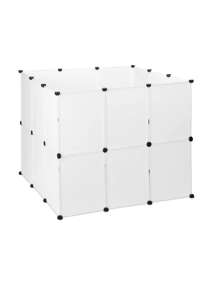 relaxdays Kleintiere<Freilaufgehege in Weiß - (B)110 x (H)92 x (T)110 cm